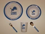 DETROIT LIONS Team Logo 5 Piece Baby Child Dinner Set ( Sipping cup, Plate, Bowl, Fork,... by Duckhouse