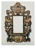 Roman 17th C. Carved Black and Gilt Baroque Frame with Pierced Band of Profuse Scrolling Strapwork Art Giclee Poster Print, 18x24