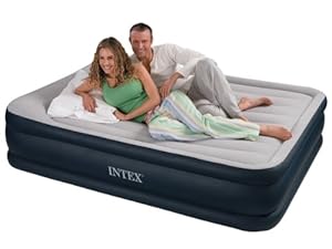 Intex Deluxe Pillow Rest Raised Air Bed Queen Size #67736