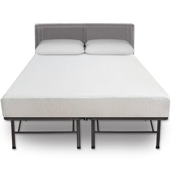 Sleep Master 8-Inch Pressure Relief Memory Foam Mattress and Platform Metal Bed Frame/Mattress Foundation, Queen