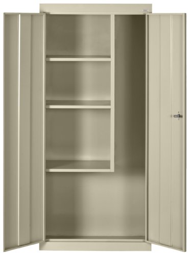 Sandusky Lee VFC1301566-07 Putty Steel Powder Coat Janitorial/Supply Cabinet with Cam Locking System, 66