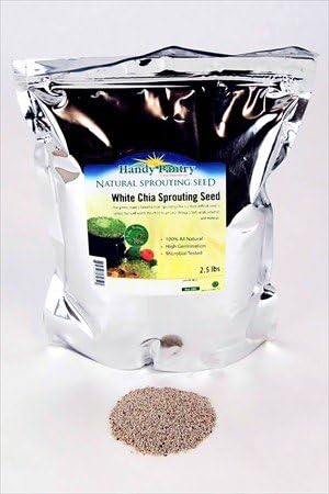 Organic White Chia Seeds- 2.5 Lbs- Sprouting Seeds for Growing Sprouts, Chia Pet Refills, Food Storage, Sprout Salad