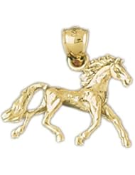 Dazzlers Solid 14 karats Gold 3D Horse Charm Pendant available in three colors from jewelsberry (weights: 3.5 grams only)