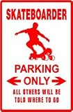 SKATEBOARDER PARKING sign skate board
