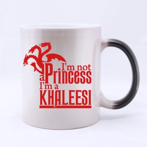 Fashion Cool "I'm not a Princess I'm a KHALEESI" Heat Sensitive Color Changing Custom Ceramic Morphing Coffee/Tea Mug 11 Ounces - Office/Home/Shop Best Gift Choice/Self Use