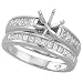 14K White Gold Channel Set Princess Cut Diamond Semi Mount Engagement Ring (1.00 ctw)