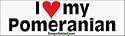 I Love My Pomeranian - bumper stickers (Large 14x4 inches)