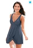 Woman Within Plus Size Surplice swimdress by Resorts Plus
