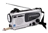 Solar Powered AM/FM Radio and Flashlight Hank Crank and Battery Powered - Great for Camping and Emergency Use