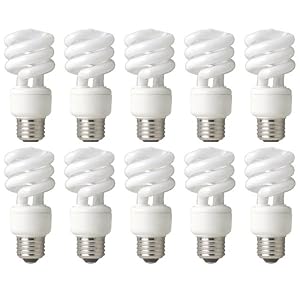 TCP DuraBright 68914B10 14W Spiral Compact Fluorescent Light Bulb, 10-Pack, Soft White by DuraBright