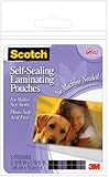 Scotch Self-Sealing Laminating Pouches, Gloss Finish, 2.5 Inches x 3.5 Inches, 5 Pouches (PL903G)