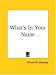 Book What's In Your Name