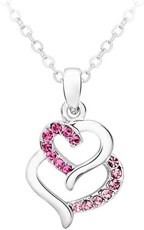 First Love Lady Fashion Elegant Crystal Necklace Heart to Heart(C2)