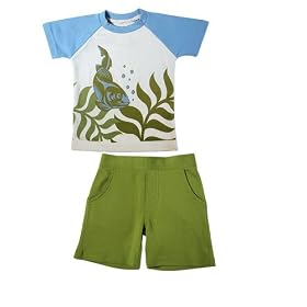 Positively Organic - Under the Sea Short Sleeve Tee & Retro Shorts Outfit