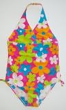 Girls Fuschia/Multi Daisies One-Piece Swimsuit by In Gear. Sizes 4/5 to 14/16.