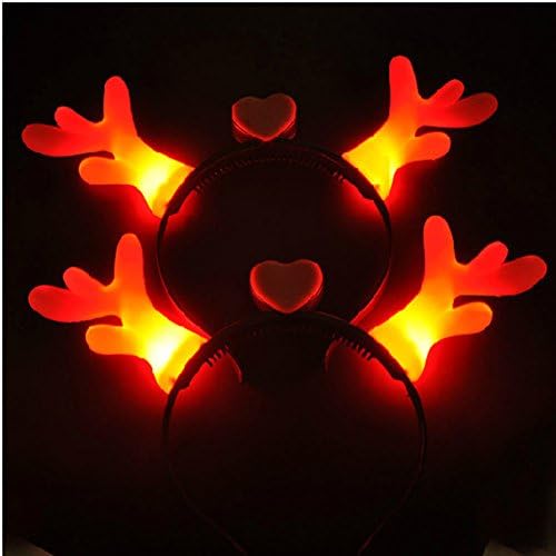 Glow Reindeer Antlers Headband Night Light Up Toy Glowing in the Dark Kids Adults Party Favors