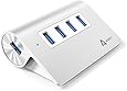 AUKEY USB Hub, 4-Port USB 3.0, Aluminum Built for iMac, MacBook/ Pro/ Air, Mac Mini and More