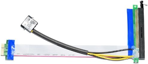 UrbanSource PCI-E PCI Express 16X to 1X Adapter Converter Riser Card Extender Flexible Extension Cable w/ Molex 4 Pin Power Connector 9 1/2 inches (24 cm)