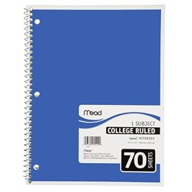 Mead Spiral Notebook, 1-Subject, 70-Count, College Ruled, Dark Blue (05512)