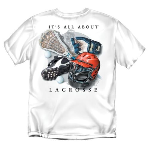 Its All About Lacrosse Youth Size T-Shirt (White) Youth Medium