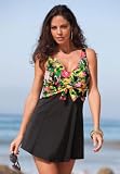 Roamans Plus Size Tie Front Swimdress