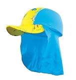 Sun Protective Flap Hat - Yellow/Blue: Small