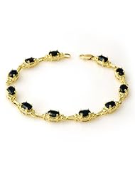 Genuine 7.33 ctw Sapphire Bracelet 10K Yellow Gold