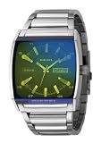 Diesel DZ1251 Gents Black Dial Steel Bracelet Watch With Blue Yellow Glass