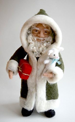 Handmade Posable Needle Felted Old World Santa Figurine