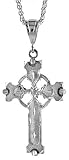41B6iHHV1kL. SL160  Sterling Silver two three/8 (61 mm) Diamond Cut Celtic Cross Pendant