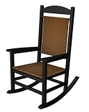POLYWOOD R200FBLTW Presidential Woven Rocker, Black/Tigerwood