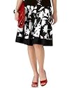 T Tahari Pleated Floral-Print A-Line Skirt
