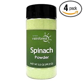 Sylvia's Rainforest Spinach Powder, 3.5-Ounce Bottle (Pack of 4)