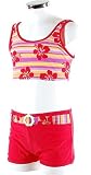  : Shiwi Bustier Bikini mit Hot Pants Rot gemustert Blumen Streifen, Gr.: 152