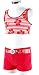 Sports : Shiwi Bustier Bikini mit Hot Pants Rot gemustert Blumen Streifen, Gr.: 152