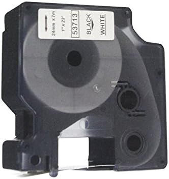 Nextoner Self-Adhesive Polyester Cartridge 53713 Compatible Standard D1 Label Tape for Dymo Rhino Printer, 23-foot, 1-inch, Black on White