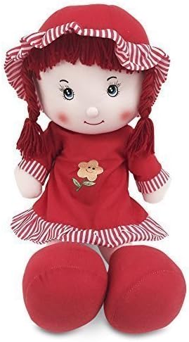 Rag Doll Jessica 24" Strawberry Red Dress with Matching Bonnet