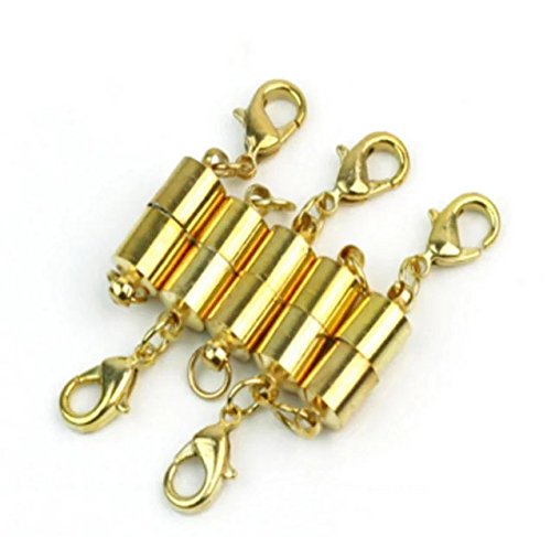 Pack of 5 Pcs golden Color Tone Magnetic Lobster Clasp for Jewelry Necklace Bracelet