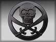 Silver Star "Pirate" Black Metal Belt Buckle