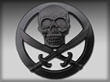 Silver Star "Pirate" Black Metal Belt Buckle