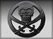 Silver Star "Pirate" Black Metal Belt Buckle