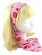 Head Band - Multi Dots ~ Pink with Red & Purple