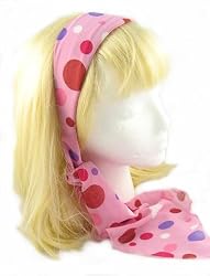 Head Band - Multi Dots ~ Pink with Red & Purple