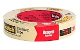 6 Pack 3M 2050-1 Scotch Painters' Masking Tape For Trim and Woodwork 1 x 60 Yard Roll