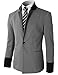 H2H Mens Casual Slim Fit Blazers One Button of Mandarin Collar Ponte Fabric