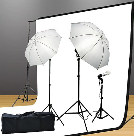 Fancierstudio Light Kit Lighting Kit Two Umbrella Two Muslin Backdrop And Background Support Stand With Three Light And Lightstand By Fancierstudio FHK103