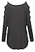 Women's V Neck Cut Out Cold Shoulder Dolman Long Sleeve Lightweight Casual Top
