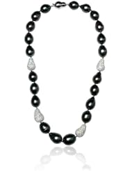 Diamond and Tahitian Pearl 14k White Gold Necklace