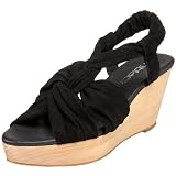 daniblack Women's Kinky Sandal,Black Suede,8 M US