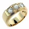 24k Gold Vermeil Simulated Diamond Cz Mens